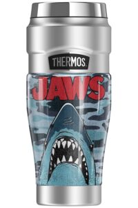 thermos jaws camo jaws stainless king stainless steel travel tumbler, vacuum insulated & double wall, 16oz