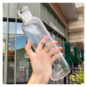 timlux transparent with time scale water bottle creative large capacity leakproof drop-resistant plastic drink cup for climb travel new (size : 700ml, color : transparent)
