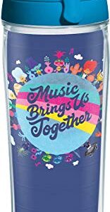 Tervis DreamWorks Trolls Made in USA Double Walled Insulated Tumbler Travel Cup Keeps Drinks Cold & Hot, 24oz Water Bottle, Music Together