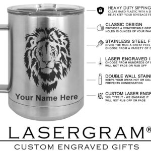 LaserGram 15oz Vacuum Insulated Coffee Mug, Freight Train, Personalized Engraving Included (Stainless Steel)