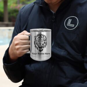 LaserGram 15oz Vacuum Insulated Coffee Mug, Freight Train, Personalized Engraving Included (Stainless Steel)