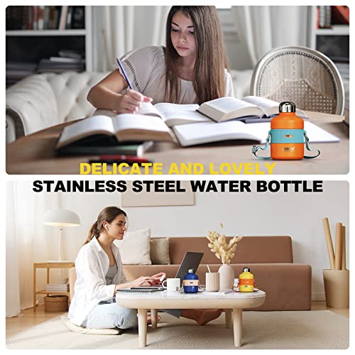 JEKSSTB Stainless Steel Insulated Water Bottle - 13 oz Sports Water Bottle for Kids and Adults - Double Walled Vacuum Sealed Thermal Bottle for Hot and Cold Drinks - Perfect for Outdoor Activities