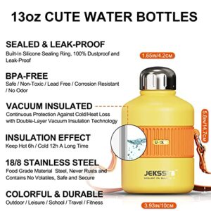 JEKSSTB Stainless Steel Insulated Water Bottle - 13 oz Sports Water Bottle for Kids and Adults - Double Walled Vacuum Sealed Thermal Bottle for Hot and Cold Drinks - Perfect for Outdoor Activities