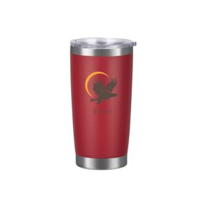 flyer 20-ounce tumbler, stainless steel vacuum insulated water and coffee tumbler cup, double wall powder coated spill-proof travel mug thermal cup for home and outdoor (red)