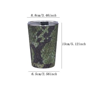 MYHOBBY 500ML Bling Rhinestone Tumbler Cup with Lid and Straw,Stainless Steel Thermal Bottle Vacuum Insulated Cup for Women,Snake Pattern