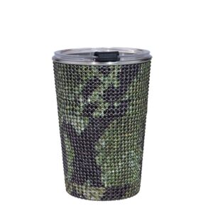 myhobby 500ml bling rhinestone tumbler cup with lid and straw,stainless steel thermal bottle vacuum insulated cup for women,snake pattern