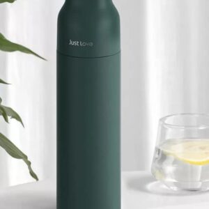 Stainless Steel Vacuum Insulated Water Bottle With Handle Lid - 500ml - Modern, Minimalist And Sleek Design (Green)