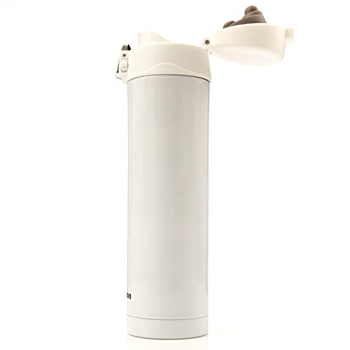 Insulated Stainless Steel Vacuum Flask Travel Mug, Leak Proof Beverage 16 Oz Thermos Bottle, White