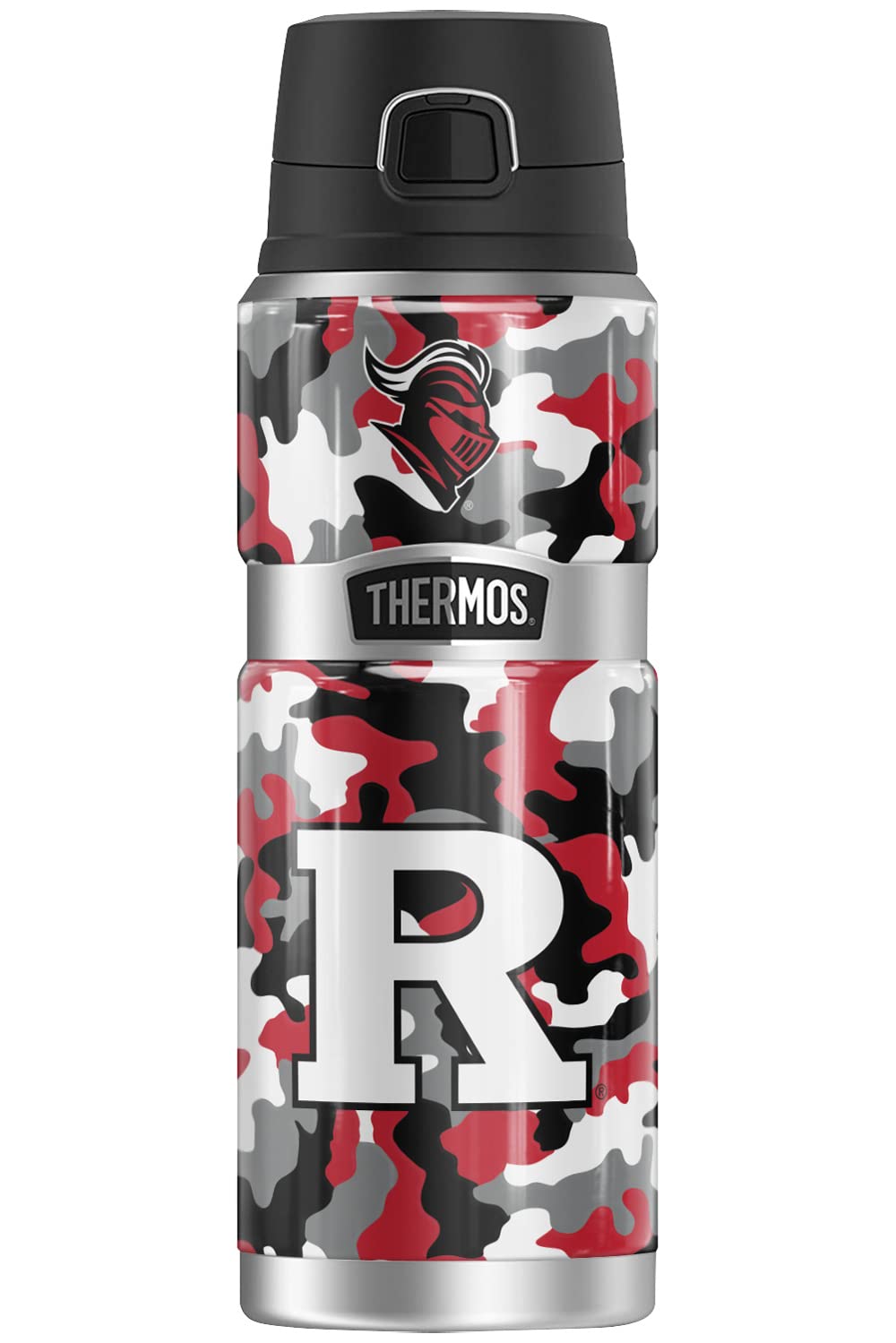 THERMOS Rutgers University OFFICIAL Camo STAINLESS KING Stainless Steel Drink Bottle, Vacuum insulated & Double Wall, 24oz