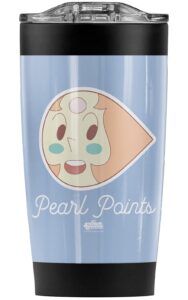 logovision steven universe pear points stainless steel tumbler 20 oz coffee travel mug/cup, vacuum insulated & double wall with leakproof sliding lid | great for hot drinks and cold beverages