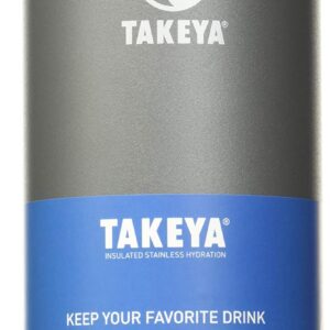 Takeya Originals Vacuum Insulated Stainless Steel Water Bottle, 40 Ounce, Graphite & Originals Bottle Replacement, Spout, Black