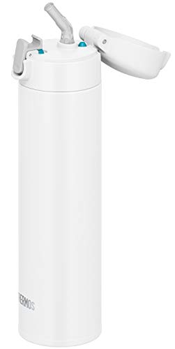 Thermos FJM-450 WH Water Bottle, Vacuum Insulated Straw Bottle, 15.2 fl oz (450 ml), White, Cold Insulation Only