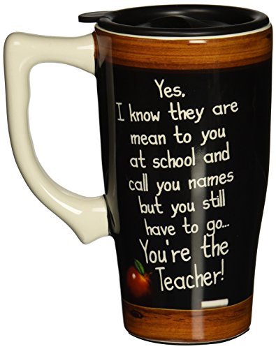 Spoontiques Teacher Travel Mug, Black