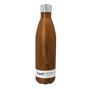 S'well Stainless Steel Reusable Water Bottle, 750ml, Teakwood, Triple-Insulated and Leak-Proof Drinking Bottle for Hot and Cold Beverages up to 48h Cold/24h Hot