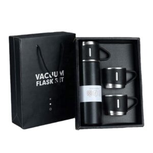 vacuum insulated flask with cups(black,pink,green,gray,brown,navy blue)