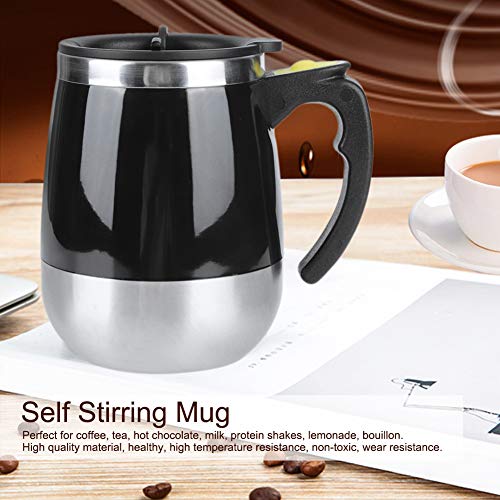 Zerodis Self Stirring Coffee Mug, Stainless Steel Automatic Mixing Cup Portable Electric Self Stirring Milk Coffee Mug for Coffee Tea Hot Chocolate Milk Mug for Office Kitchen Travel Home