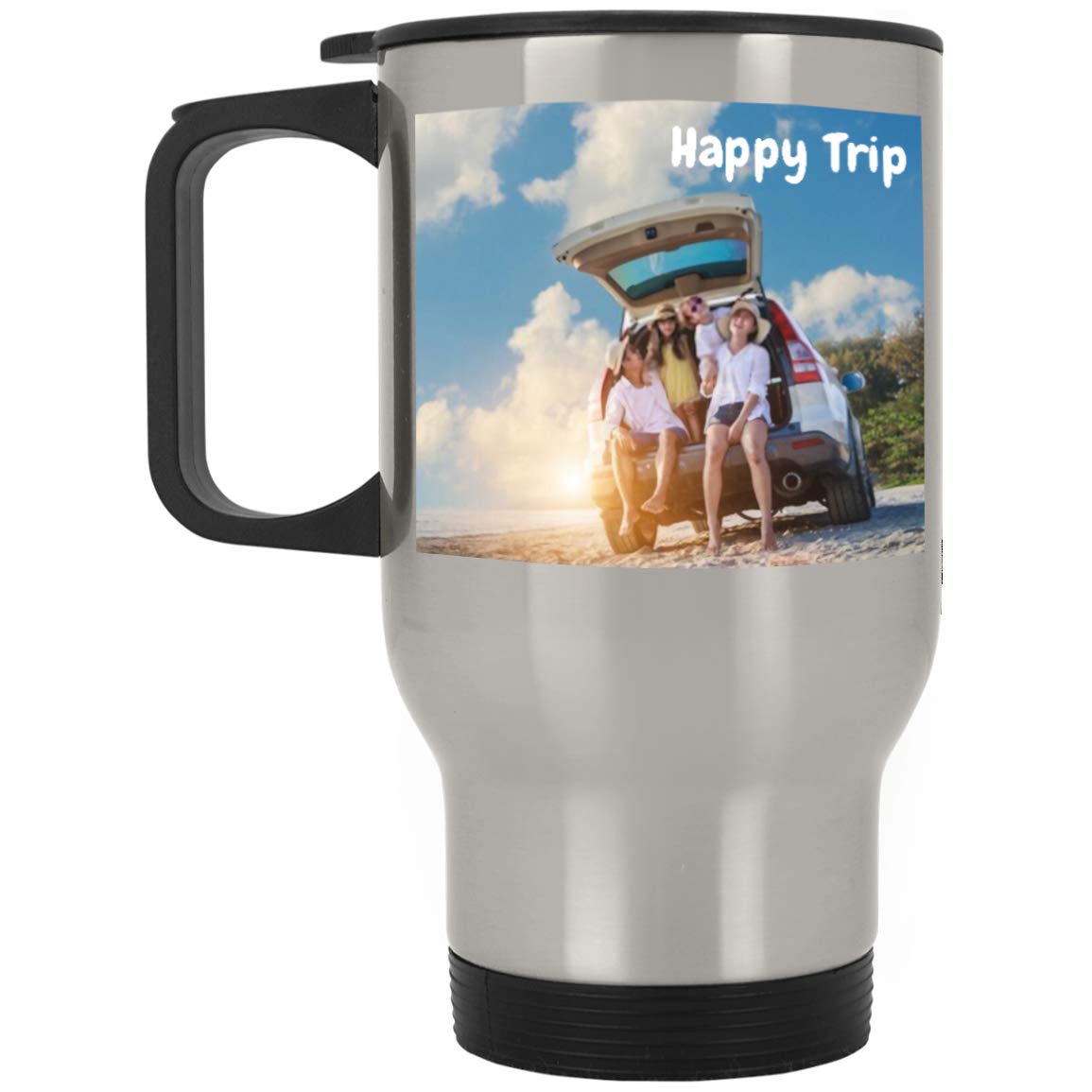 Personalized Travel Mugs Custom Travel Tumbler with Photo Picture Logo Text 14 OZ Photo Coffee Mug Tea Cup for Mom Dad Family Friends Gift for Birthday Anniversary Mother's Day Holiday
