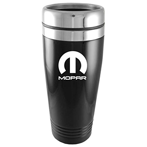 Au-Tomotive Gold, INC Mopar Parts Black Stainless Steel Travel Mug Tumbler