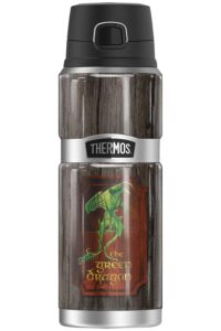 the lord of the rings the green dragon, thermos stainless king stainless steel drink bottle, vacuum insulated & double wall, 24oz