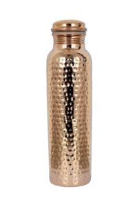 zap impex pure copper hammered water bottle joint free leak proof (900 ml)