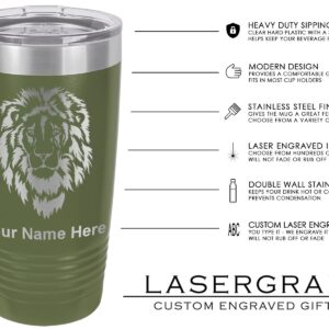 LaserGram 20oz Vacuum Insulated Tumbler Mug, Bass Fish, Personalized Engraving Included (Camo Green)