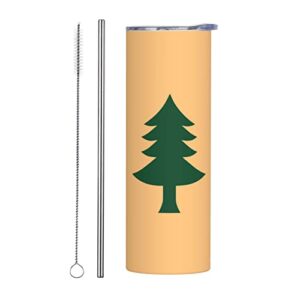 liichees flag of maine (1901–1909) stainless steel vacuum insulated tumbler 20oz coffee cups travel mug water cup with metal straw cleaning brush