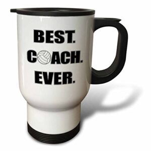 3drose volleyball best coach ever travel mug, 14-ounce, stainless steel