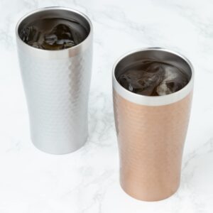 Maebata 29827 Vacuum Insulated Tumbler, Pair Set, Bronze & Silver, 11.8 fl oz (340 ml), Thermo Stainless Steel, 2 Pieces, Heat Retention, Cold Retention, Condensation Prevention, Gift, Gift Set