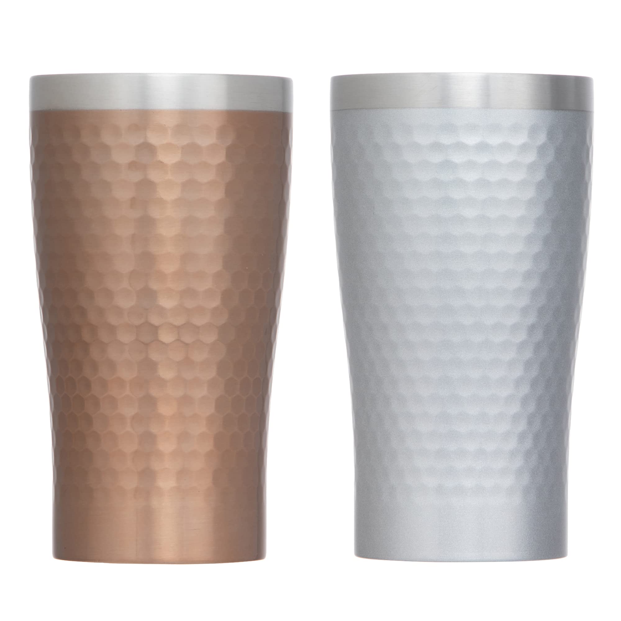 Maebata 29827 Vacuum Insulated Tumbler, Pair Set, Bronze & Silver, 11.8 fl oz (340 ml), Thermo Stainless Steel, 2 Pieces, Heat Retention, Cold Retention, Condensation Prevention, Gift, Gift Set