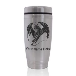skunkwerkz commuter travel mug, dragon, personalized engraving included
