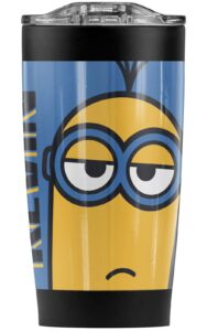 logovision minions official kevin blue stainless steel 20 oz travel tumbler, vacuum insulated & double wall with leakproof sliding lid