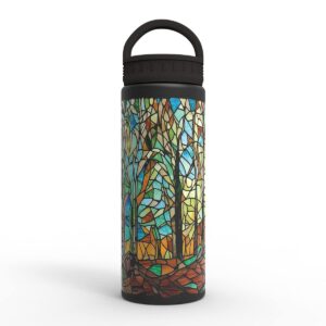 Liberty Vacuum Insulated Stainless Steel Reusable Water Bottle with Cap, BPA Free, 20oz, Panther Black, Sanctuary