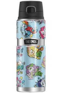 my little pony tv pony comic thermos stainless king stainless steel drink bottle, vacuum insulated & double wall, 24oz
