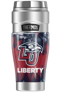 thermos liberty university official tie-dye stainless king stainless steel travel tumbler, vacuum insulated & double wall, 16oz