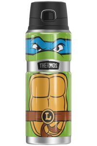 teenage mutant ninja turtles tmnt official leo shell thermos stainless king stainless steel drink bottle, vacuum insulated & double wall, 24oz