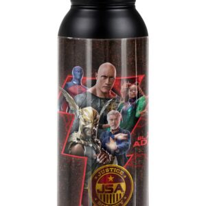 Black Adam OFFICIAL Character Bolt Black 24 oz Insulated Canteen Water Bottle, Leak Resistant, Vacuum Insulated Stainless Steel with Loop Cap