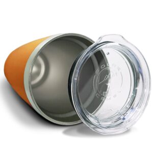 LaserGram 20oz Vacuum Insulated Tumbler Mug, Cow, Personalized Engraving Included (Orange)
