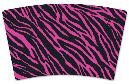 Mugzie Zebra Travel Mug with Insulated Wetsuit Cover, 16 oz, Black/Pink