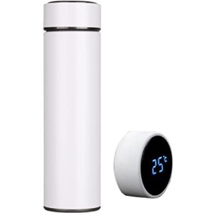 VENCO Stylish Smart Vacuum Flask Thermos Water Bottle – Digital Temperature Control Stainless Steel Water Bottles with LED Touch Screen – 500ml Leak-Proof– Keep Hot or Cold – Blue