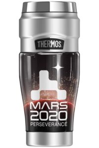 thermos nasa mars perserverance logo stainless king stainless steel travel tumbler, vacuum insulated & double wall, 16oz