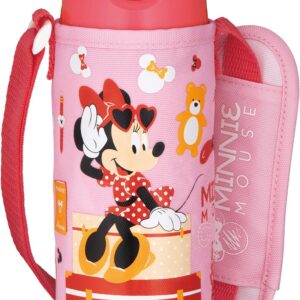 Thermos FHL-402FDS PK-C Water Bottle, Vacuum Insulated Straw Bottle, 13.5 fl oz (400 ml), Minnie Pink Coral