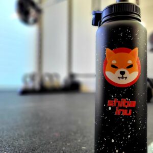 Shiba Inu Insulated Water Bottle, 40 oz, Double Wall Vacuum Seal Stainless Steel, Space Moon Design