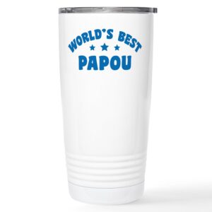 cafepress world's best greek papou stainless steel travel mu stainless steel travel mug, insulated 20 oz. coffee tumbler