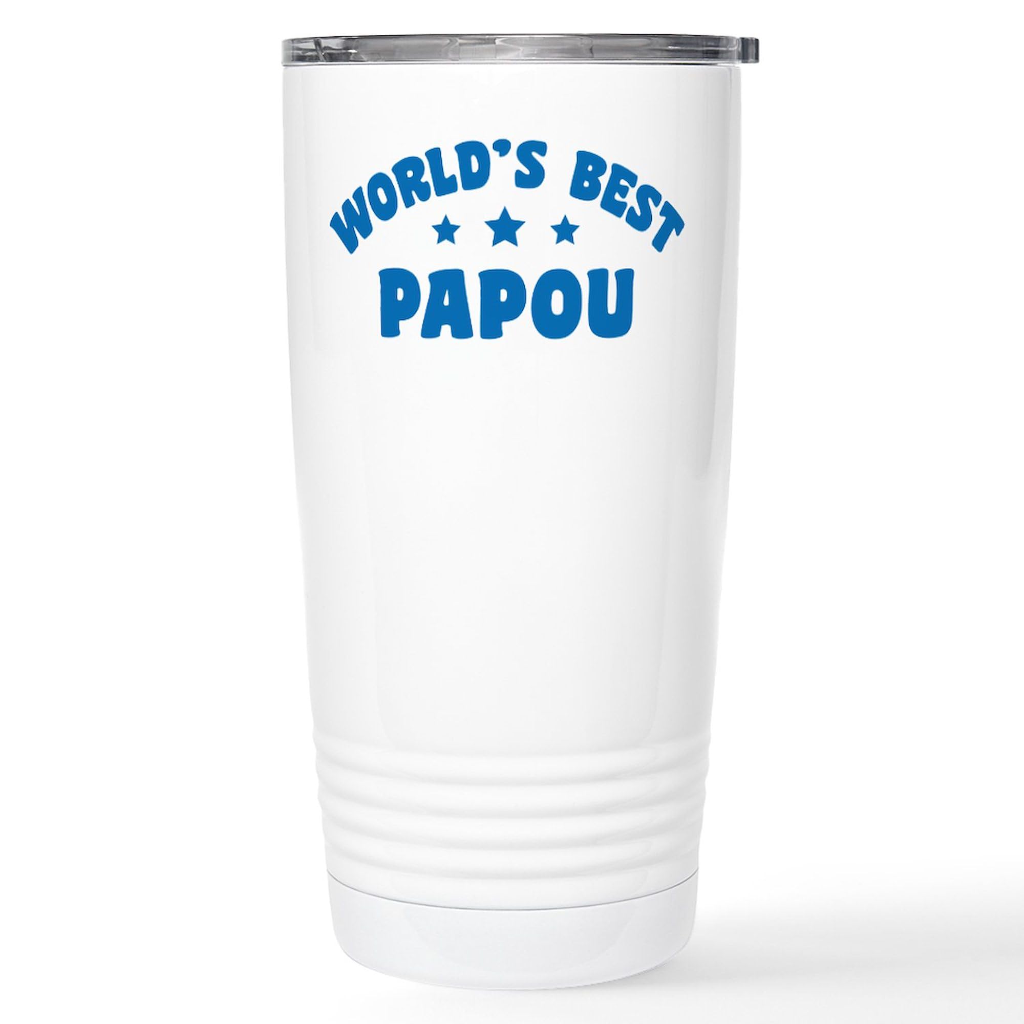 CafePress World's Best Greek Papou Stainless Steel Travel Mu Stainless Steel Travel Mug, Insulated 20 oz. Coffee Tumbler