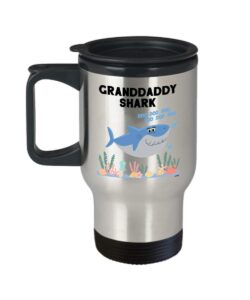 whizk granddaddy shark travel mug funny gifts - dear grandpa grandfather fathers day christmas birthday love cute family men 14 oz stainless steel insulated tumbler tsk0039