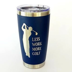 golfing gifts for men, stainless steel insulated travel mug with lid, golf retirement gifts