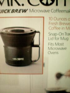 mr. coffee quick brew personal coffee maker -- 10 ounces of fresh brewed coffee in minutes -- snap-on travel lid for mug