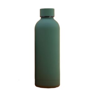 gteller double wall 18/8 stainless steel narrow mouth vacuum flask, thermal sports water bottle keeping warm and cold (500ml, dark green)