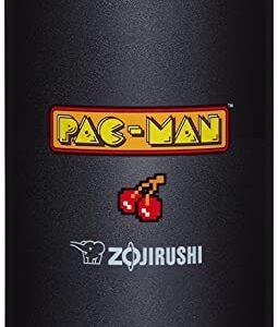 [Zojirushi x Pac-man] Limited Edition SM-SHE48PA BA&XA Stainless Steel Mug, 2 Count Bundle (Pack of 2), PAC-MAN Black&Stainless 16oz (Bundle 2-pack: Black & Silver)