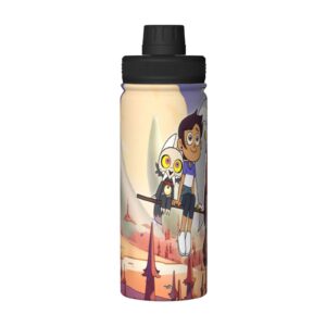 atgzfdr the owl anime house sports water bottle 18oz stainless insulated water bottles leak proof hot and cold flask travel cup for hiking & biking